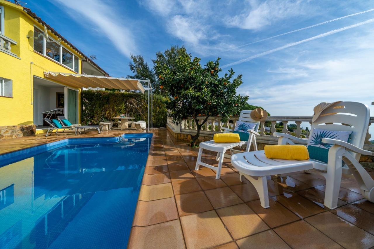 Villa Vista Lux, Piscina Privada Y Zona Exterior Con Vista Mar 또사데마르 외부 사진